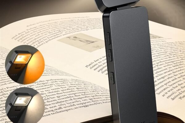 Tyreses Luz de Lectura, Lampara de Lectura con Pinzas, LED Luz Lectura USB Recargable, 3 Colores y 3 Brillos Continuamente Ajustables, Luz Anti-Azul, Regalo para Niños y Amantes de la Lectura