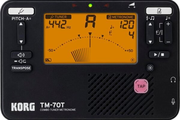 Korg TM70 Metrónomo y Afinador Cromático combinados – Negro