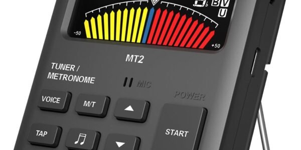 Linrax MT2 Afinador Metrónomo Recargable, Metrónomo Sintonizador Digital Generador de Tono 3 en 1 para Guitarra Bajo Ukelele Violín Saxofón Trompeta Flauta, Afinador Cromático para Todos Instrumentos