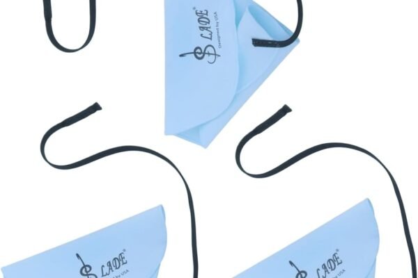 SAUYRASR 3 paños de limpieza para tubo interior, clarinete Swab Cloth, diseño en forma de A, juego de limpieza para flauta piccolo, saxofón, instrumentos musicales (azul)