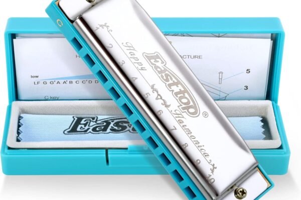 East top Blues Harmonica para niños, diatónico 10 agujeros C Key Happy Harmonica Mouth Organ para niños, principiantes, niños, estudiantes, con funda de plástico
